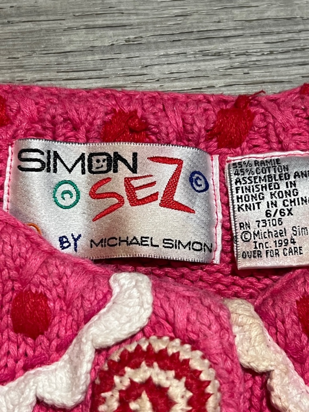 Rare Vintage Simon Sez by Michael Simon Pink Heart Cardigan - Picture 11 of 16